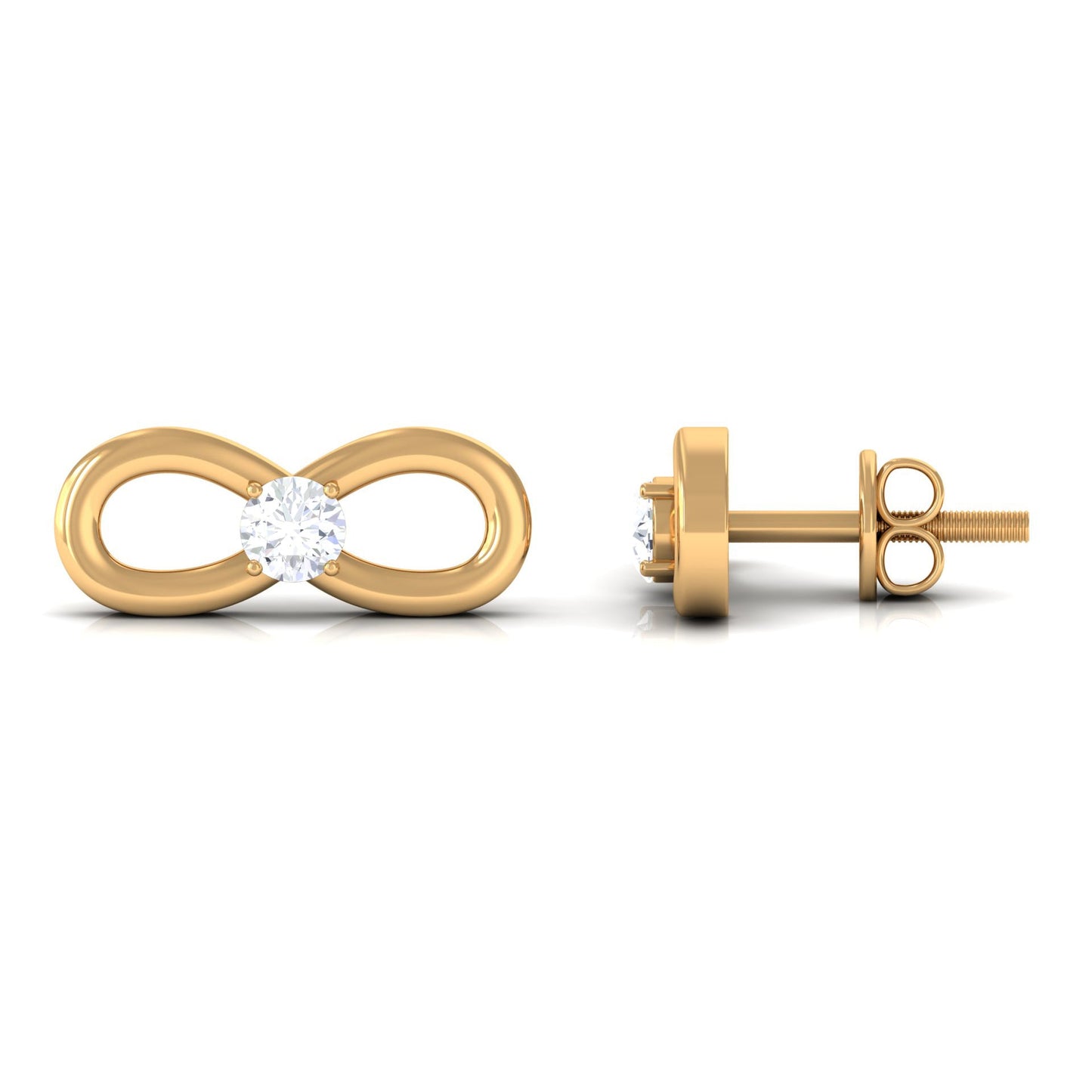 Infinity Stud Earrings for Women with Moissanite