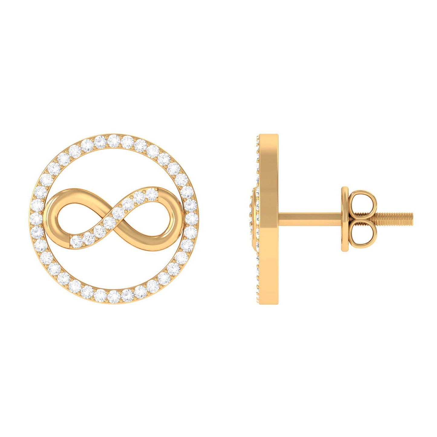 Genuine Diamond Infinity Stud Earrings