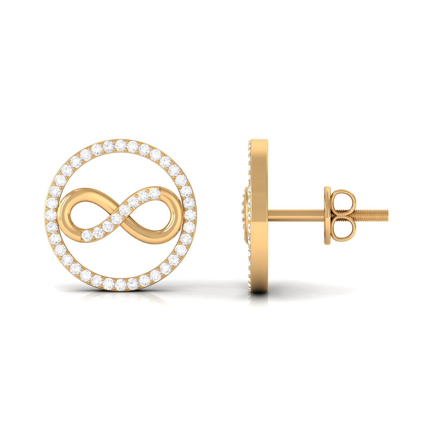 Genuine Diamond Infinity Stud Earrings
