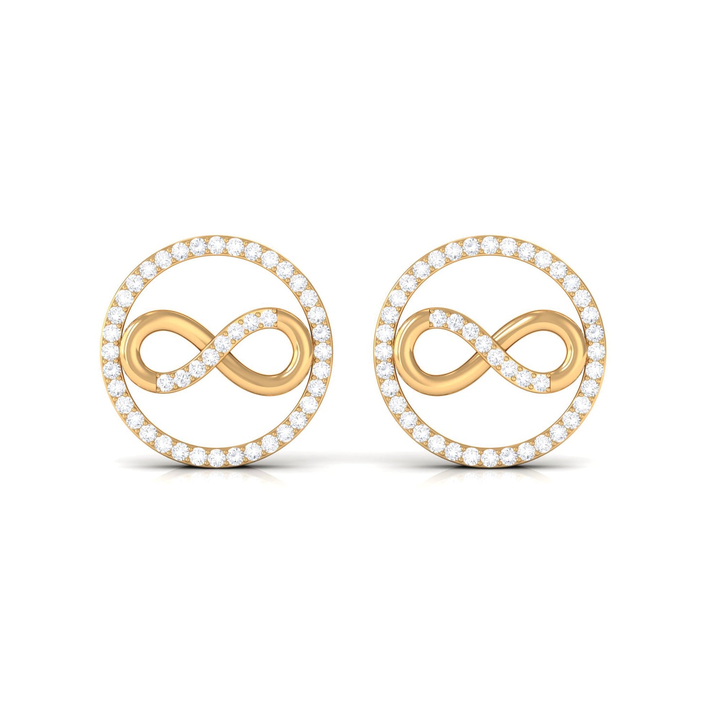 Genuine Diamond Infinity Stud Earrings