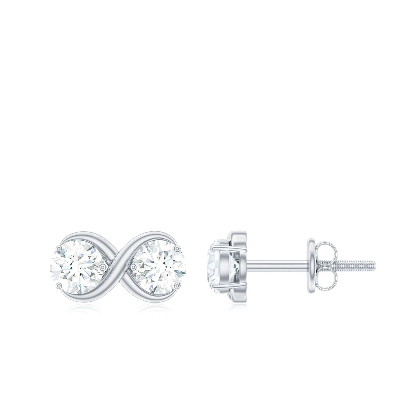 Certified Moissanite Infinity Stud Earrings