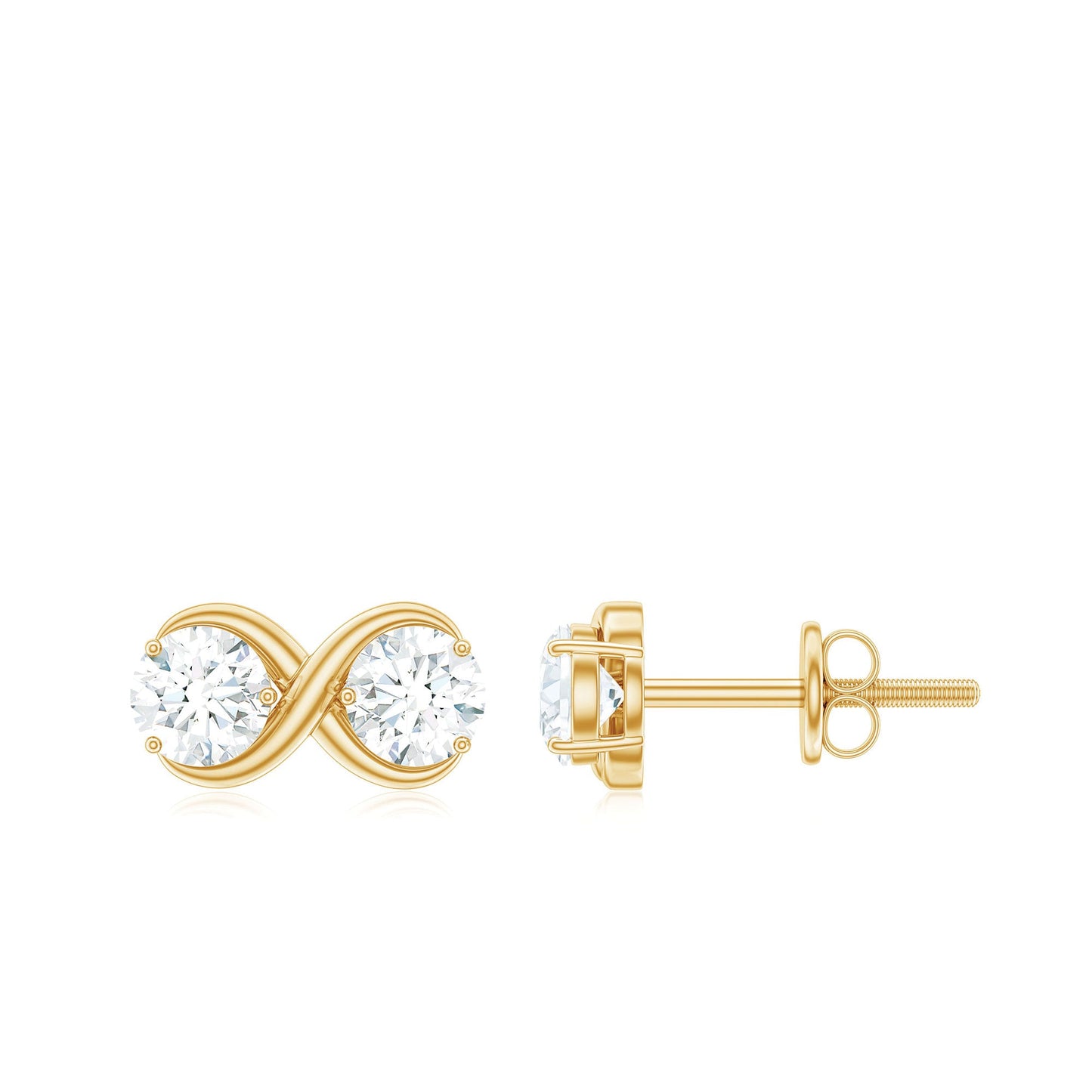 Certified Moissanite Infinity Stud Earrings