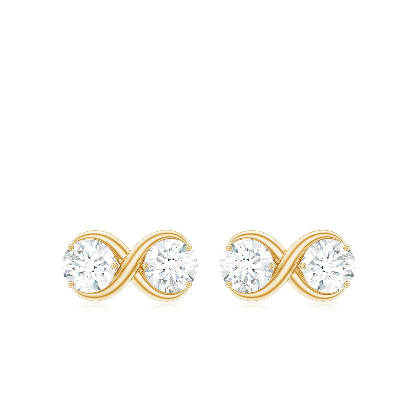 Certified Moissanite Infinity Stud Earrings
