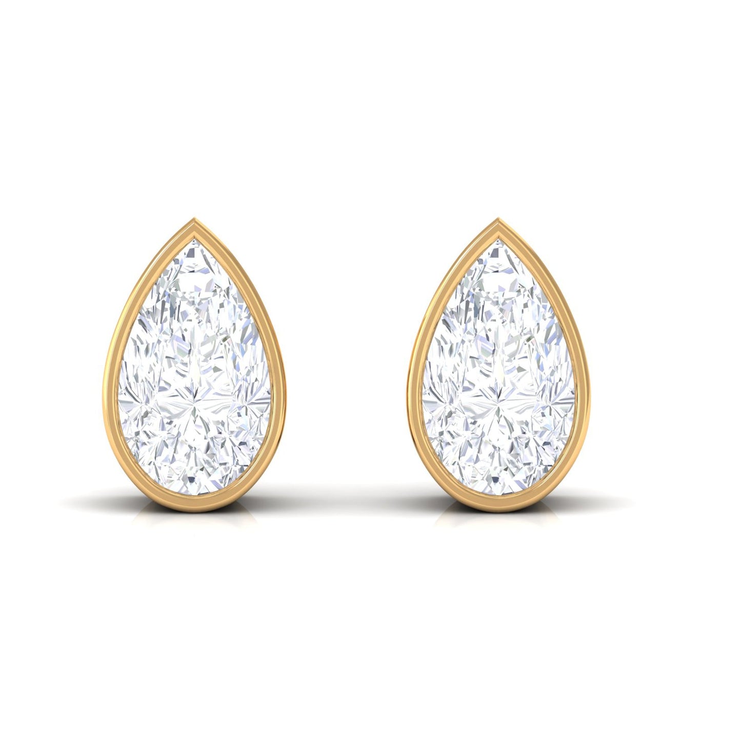Pear Cut Natural Diamond Solitaire Stud Earrings