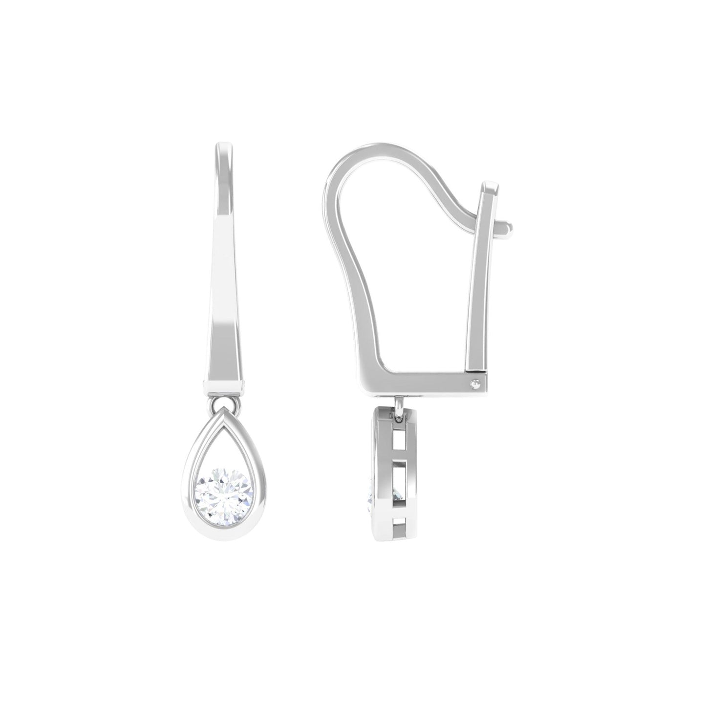 0.5 Carat Genuine Diamond Teardrop Hoop Earrings