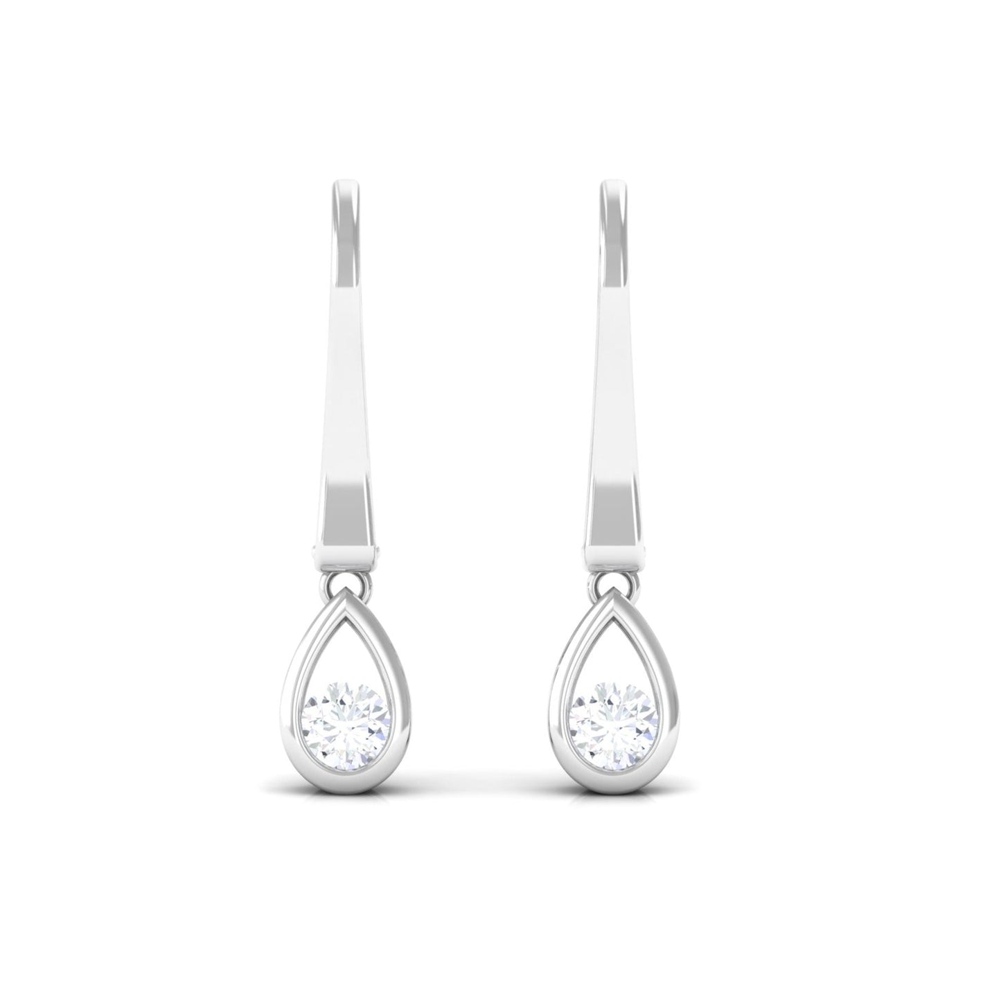 0.5 Carat Genuine Diamond Teardrop Hoop Earrings