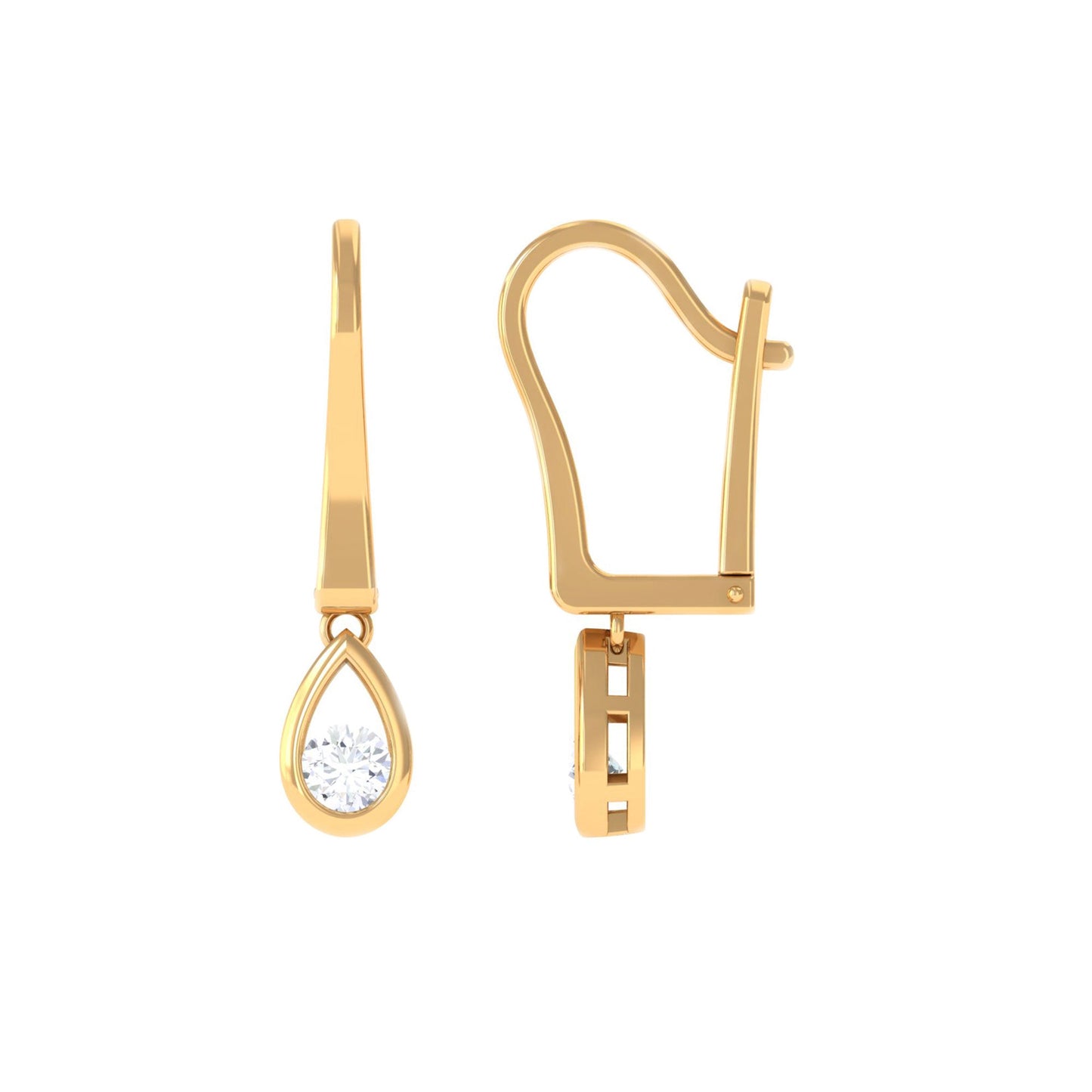 0.5 Carat Genuine Diamond Teardrop Hoop Earrings