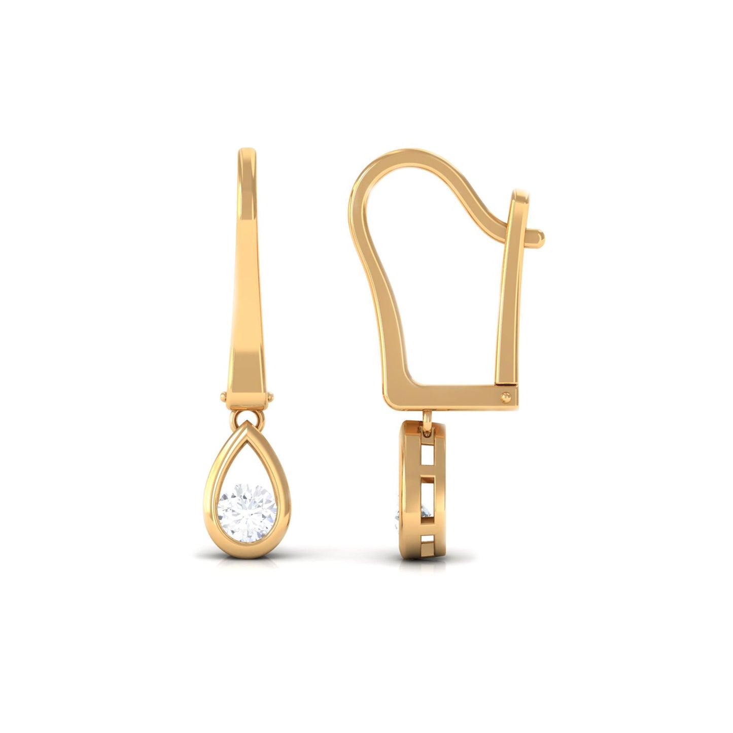 0.5 Carat Genuine Diamond Teardrop Hoop Earrings