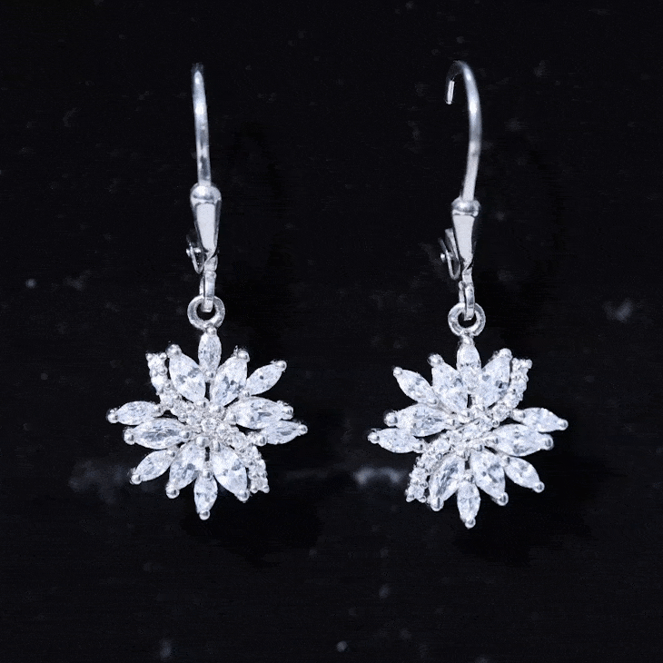 Lab Grown Diamond Flower Hoop Earrings