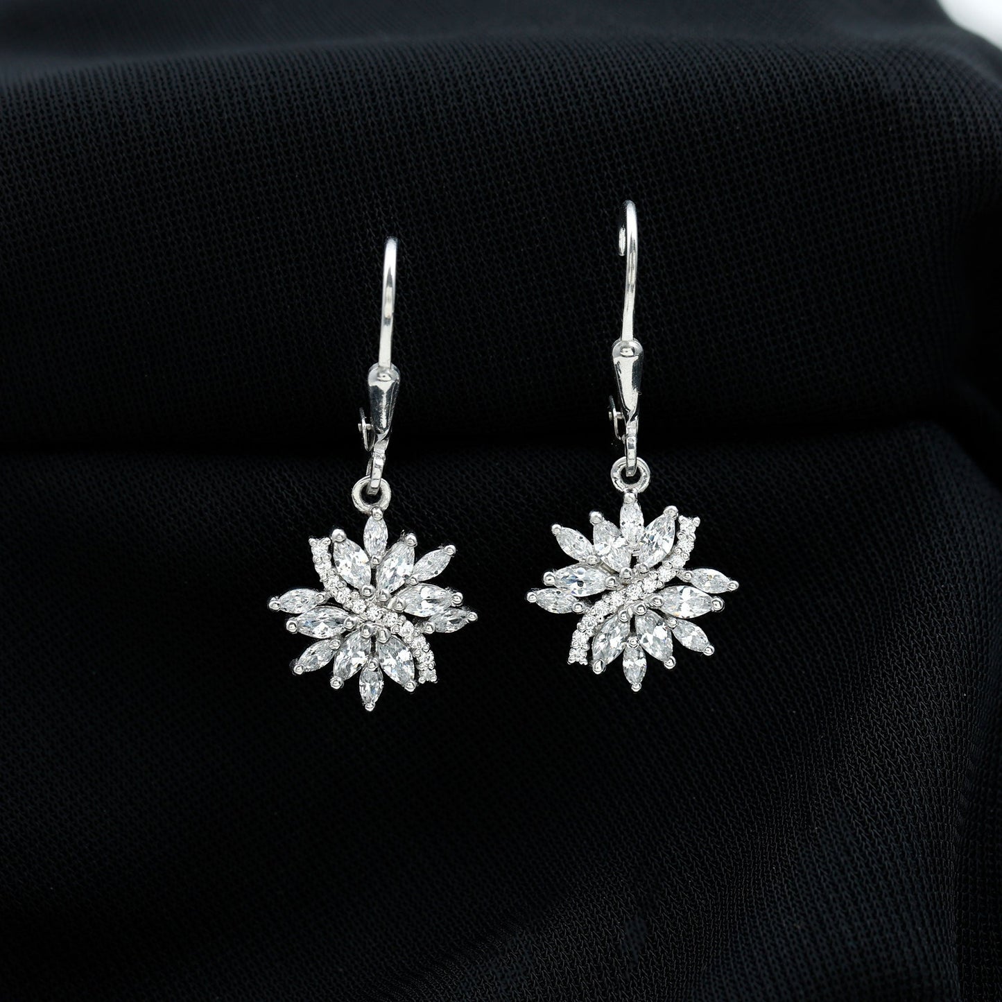 Lab Grown Diamond Flower Hoop Earrings
