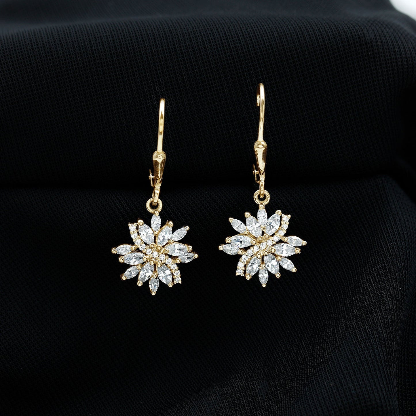 Lab Grown Diamond Flower Hoop Earrings