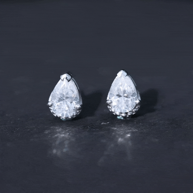 Certified Lab 1.3 Carat Pear Diamond Designer Stud Earrings