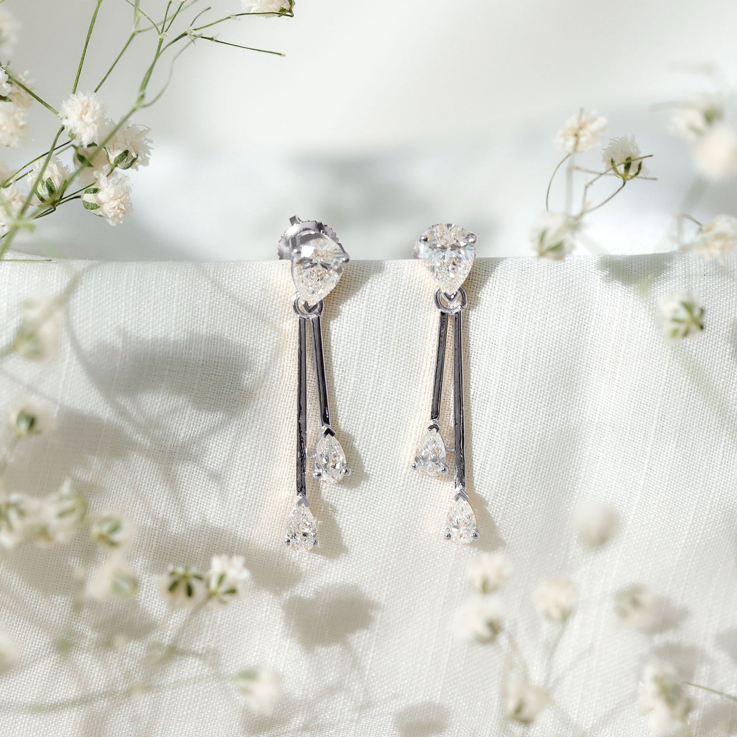 Certified Lab Grown Diamond Teardrop Dangle Earrings