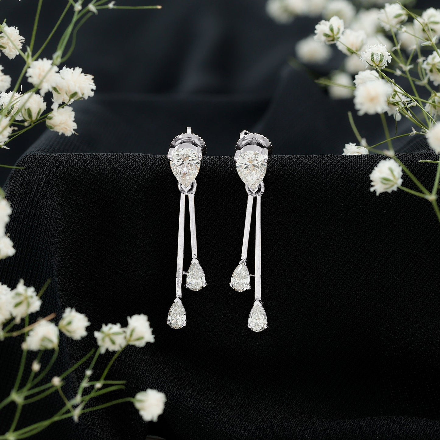 Certified Lab Grown Diamond Teardrop Dangle Earrings