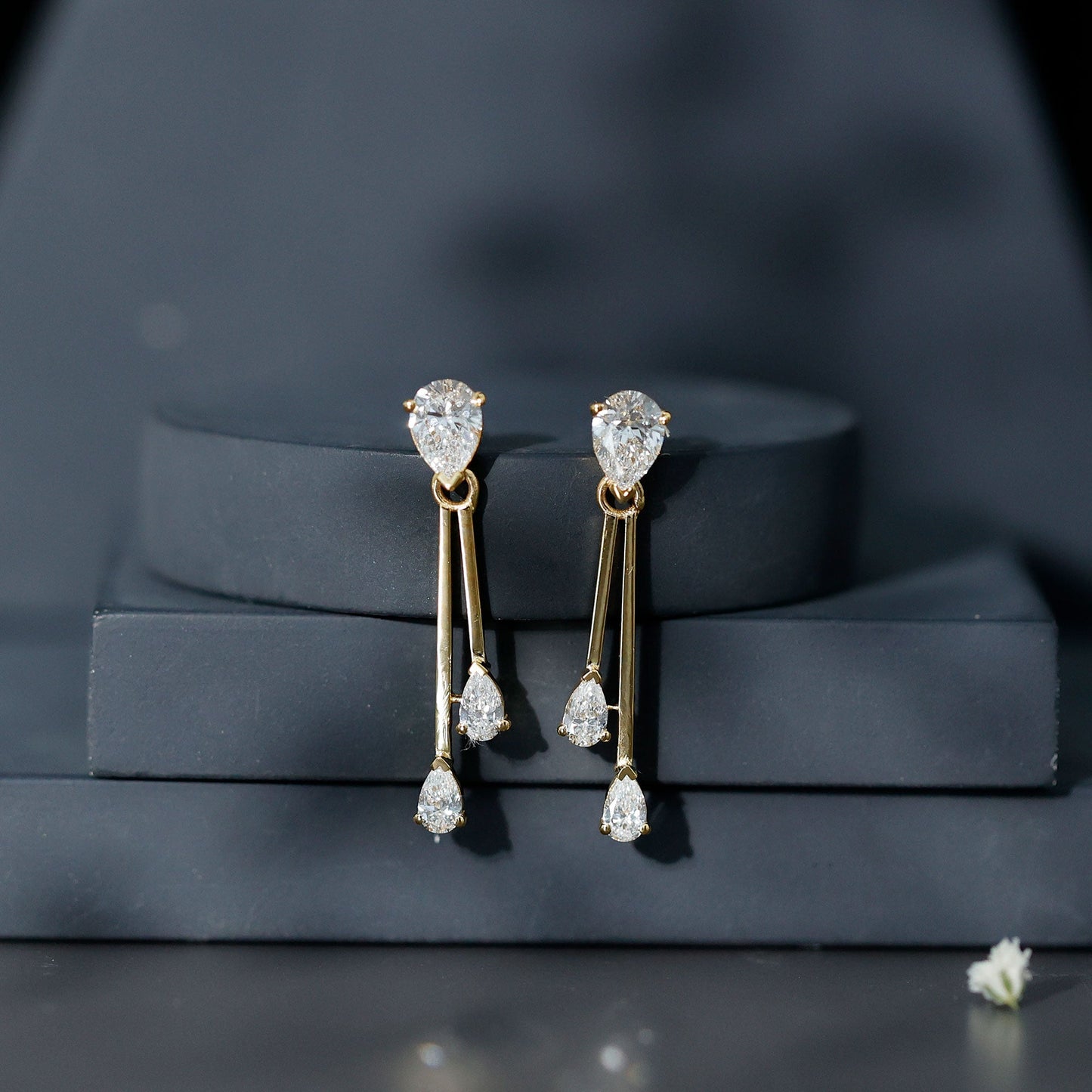 Certified Lab Grown Diamond Teardrop Dangle Earrings