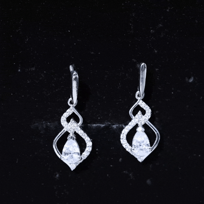 Certified Lab 0.7 Carat Pear Shaped Diamond Drop Bridal Earrings