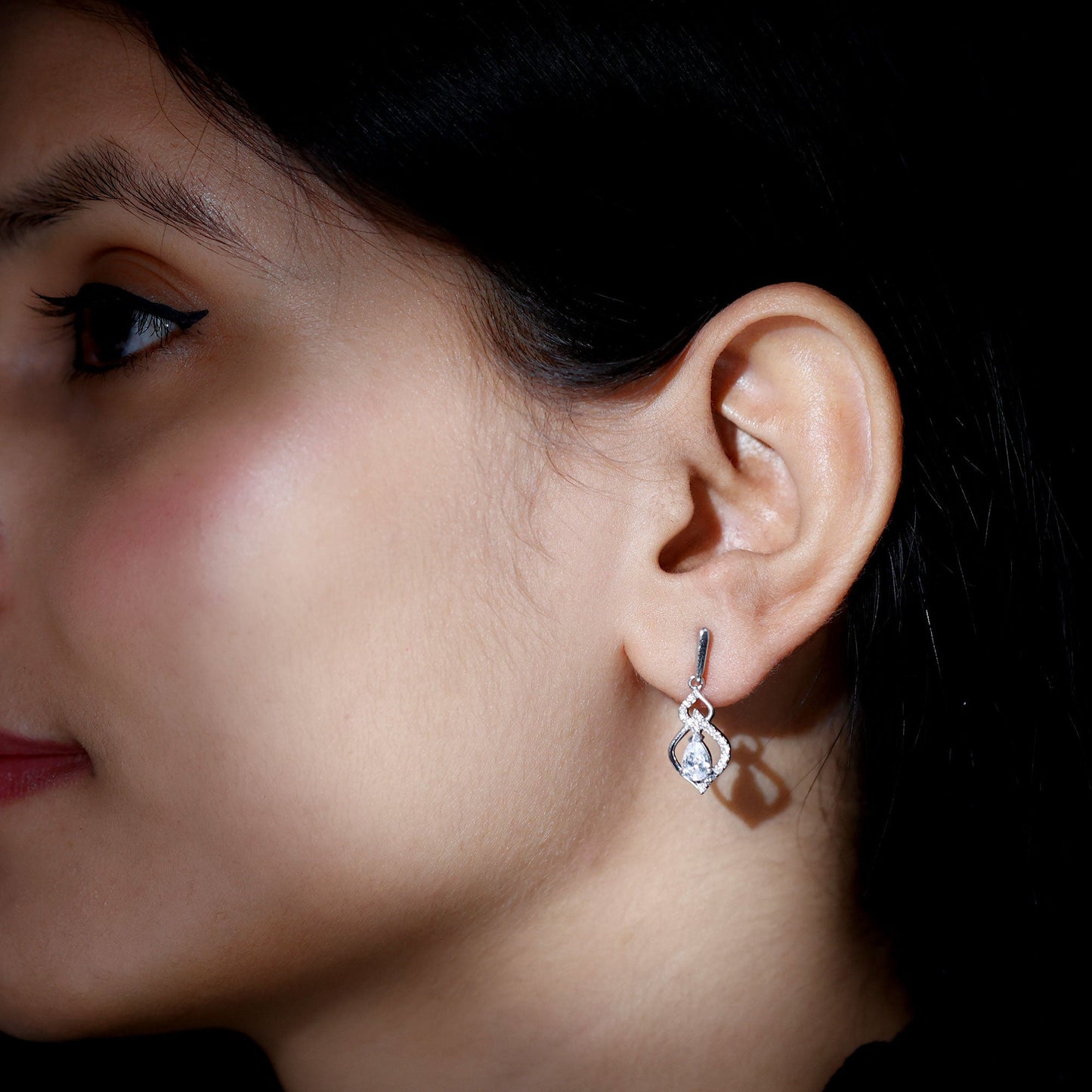 Certified Lab 0.7 Carat Pear Shaped Diamond Drop Bridal Earrings