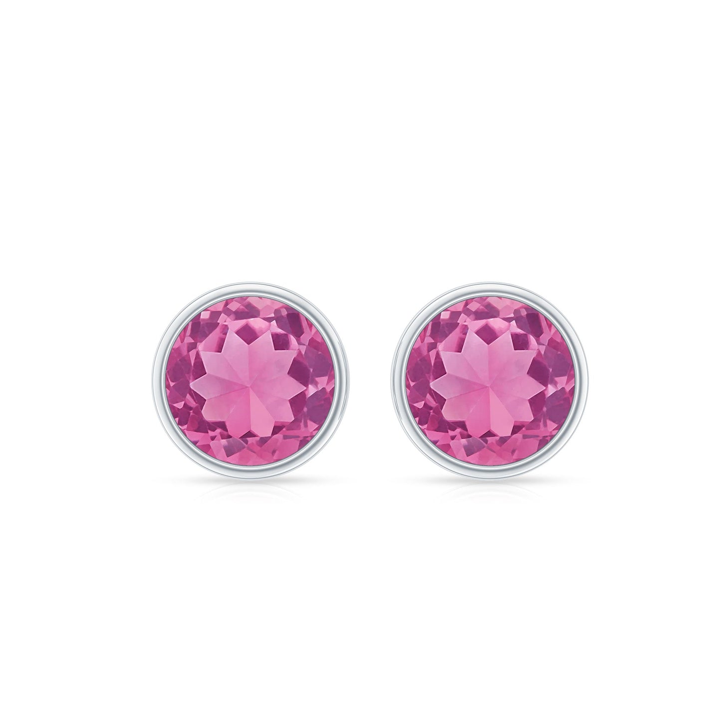Natural 2.4 Carat Pink Tourmaline Stud Earrings with Screw Back