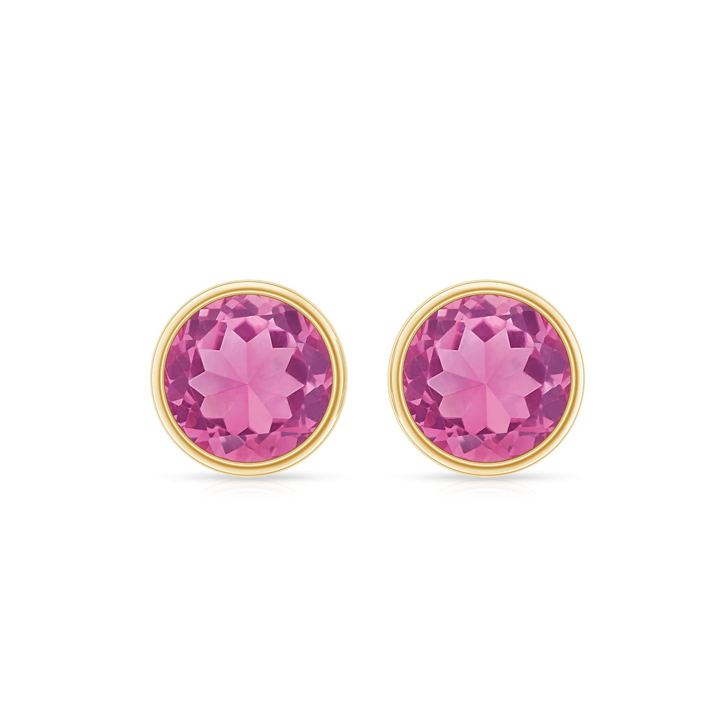 Natural 2.4 Carat Pink Tourmaline Stud Earrings with Screw Back
