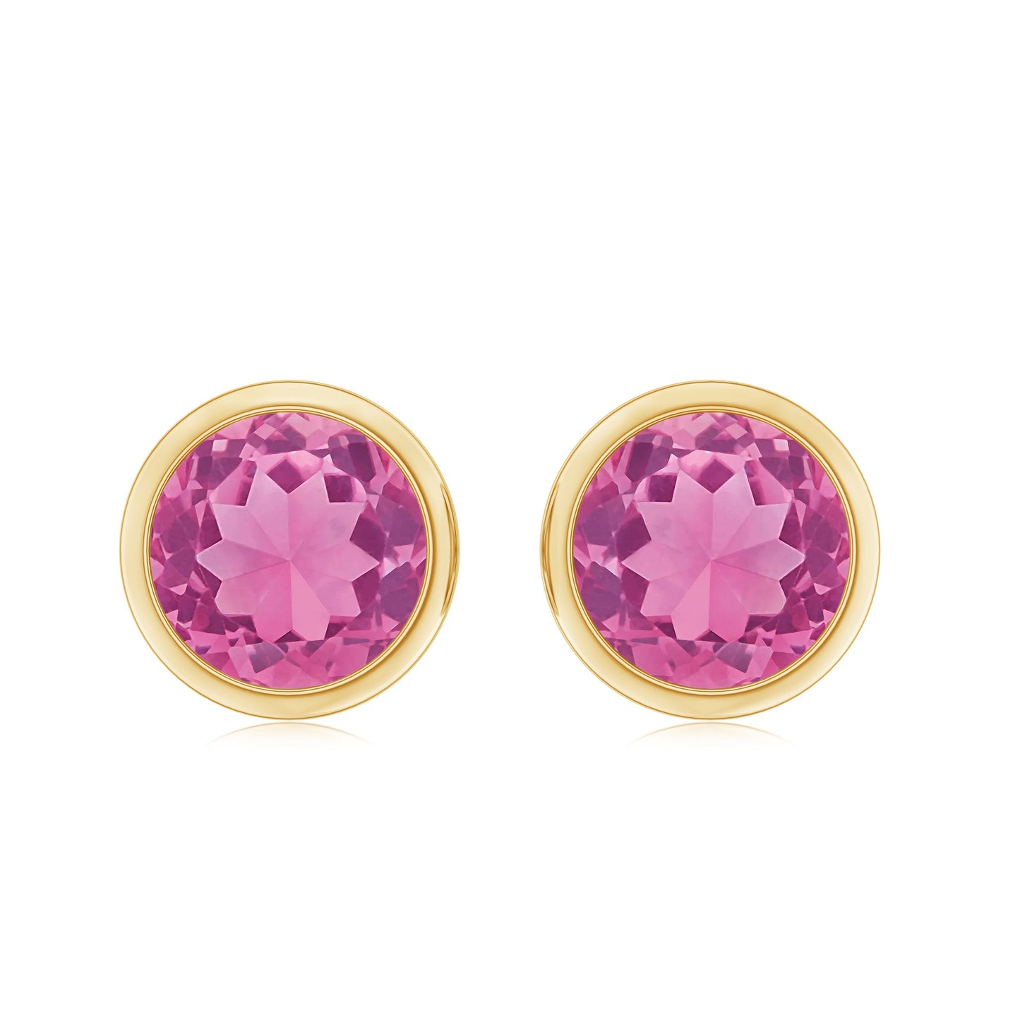 Natural 2.4 Carat Pink Tourmaline Stud Earrings with Screw Back