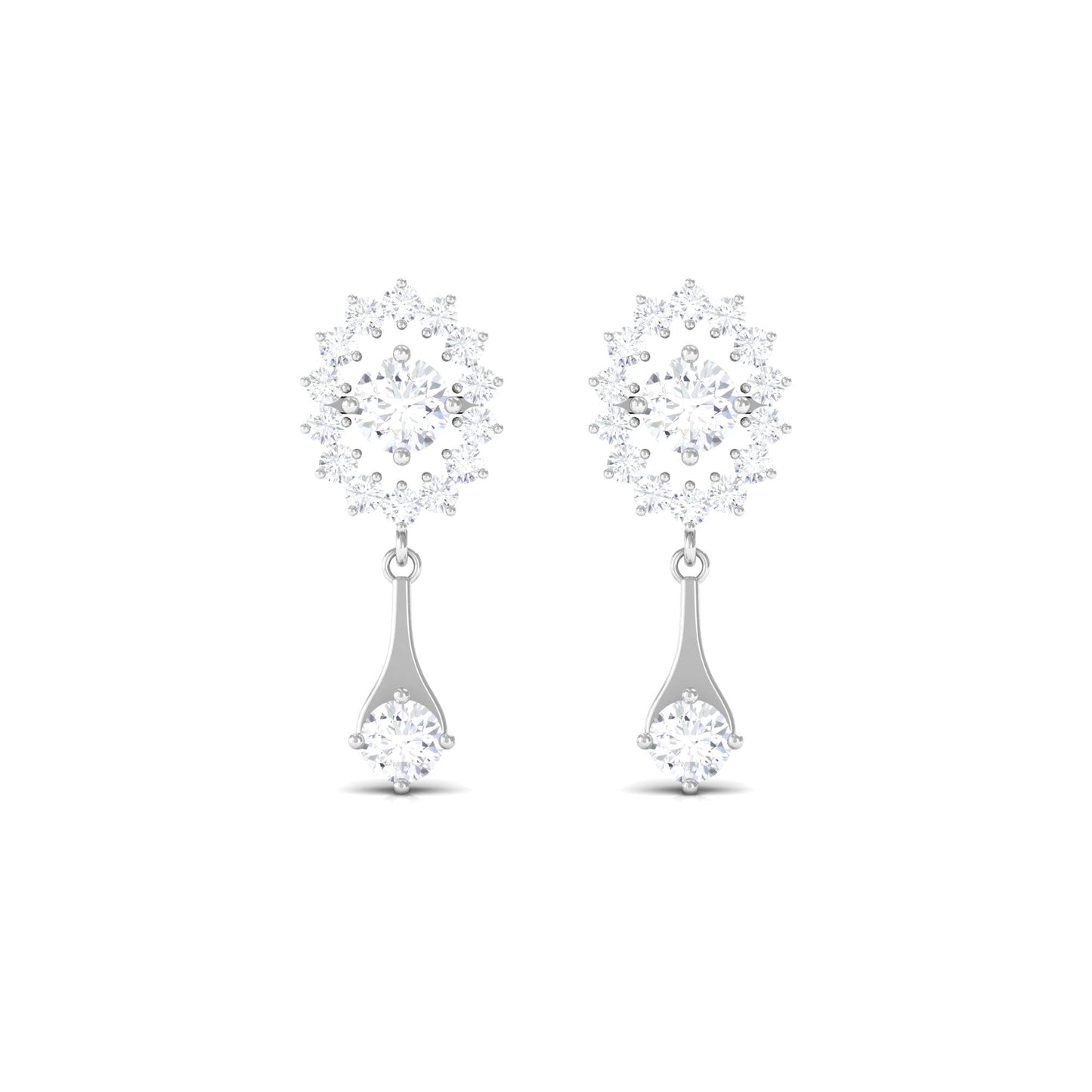 Natural Diamond Drop Dangle Earrings with Certificate