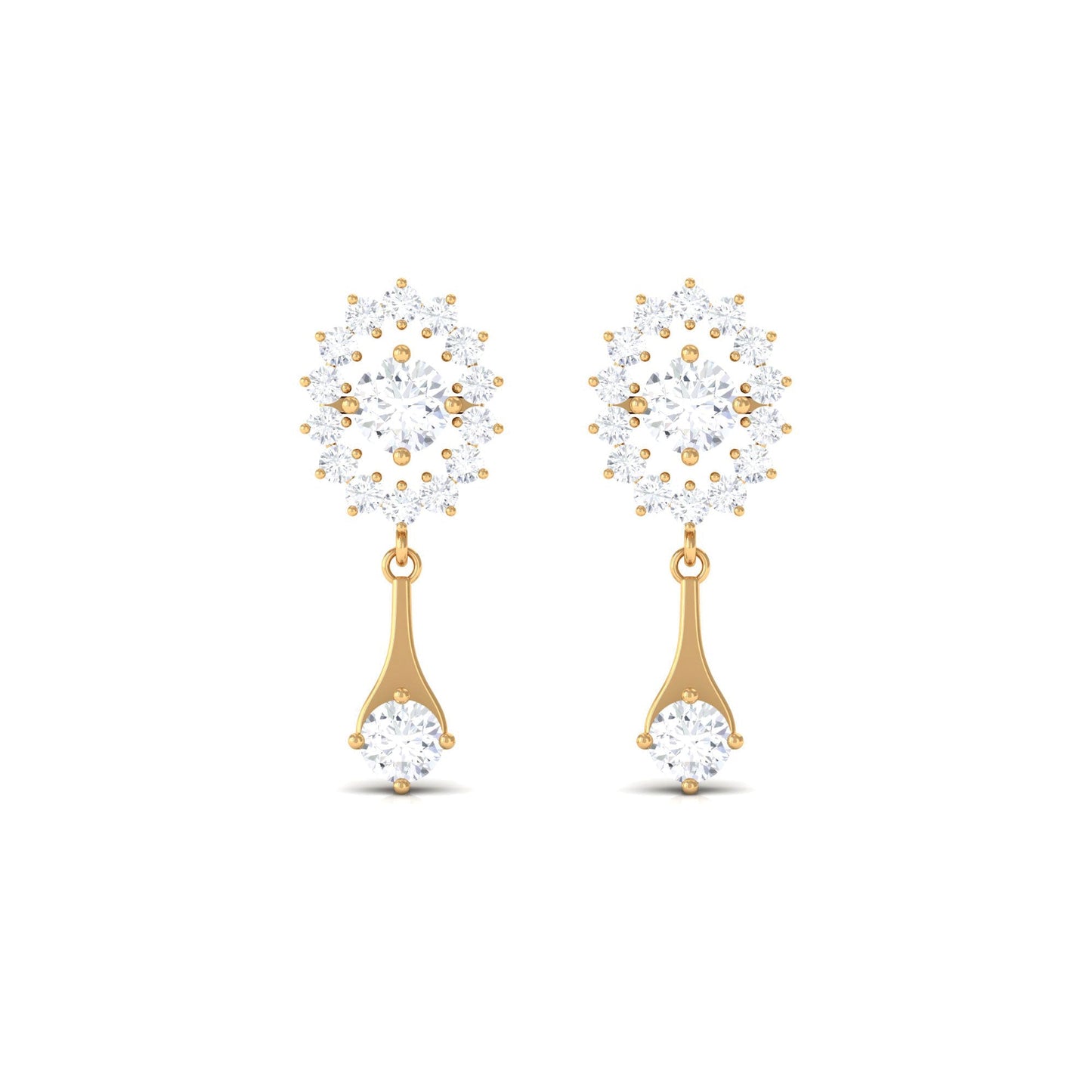 Natural Diamond Drop Dangle Earrings with Certificate