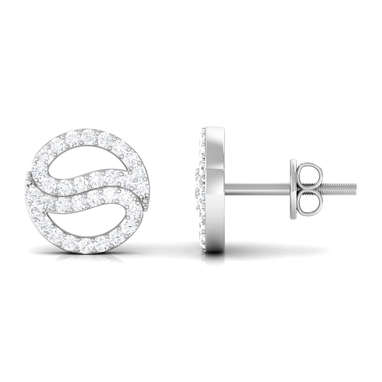 Classic Moissanite Round Stud Earrings in Gold