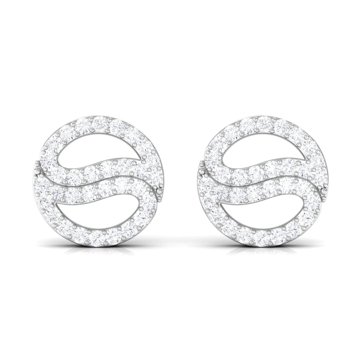 Classic Moissanite Round Stud Earrings in Gold