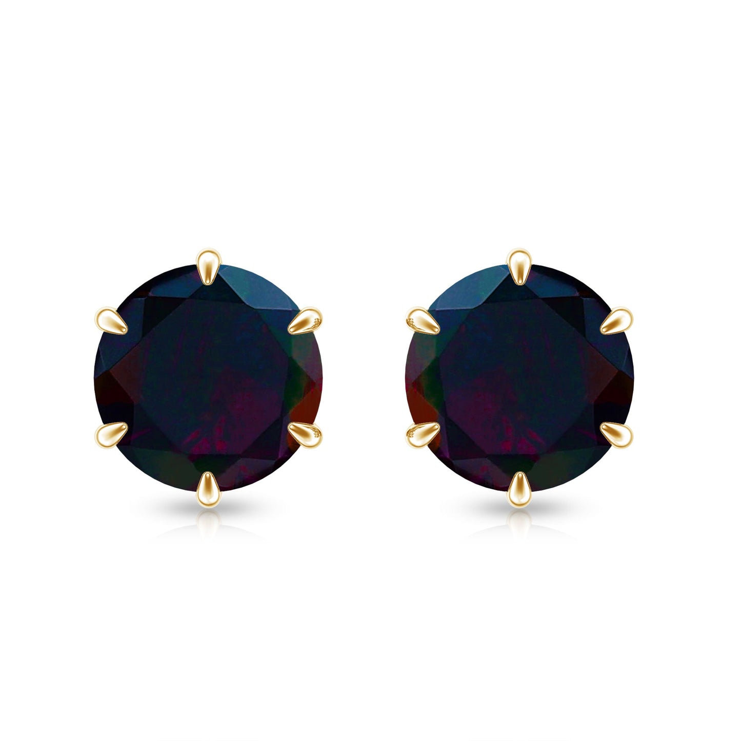 1.6 Carat Claw Set Black Opal Solitaire Stud earrings