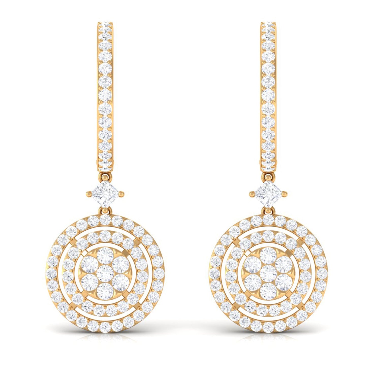 Certified Moissanite Drop Hoop Earrings for Women