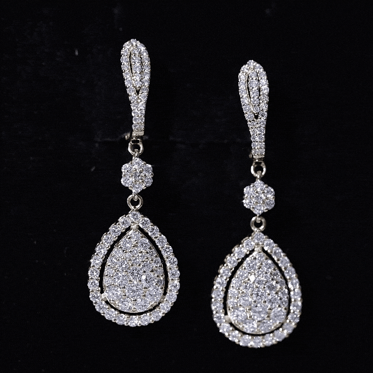 Certified Moissanite Bridal Drop Earrings For Wedding