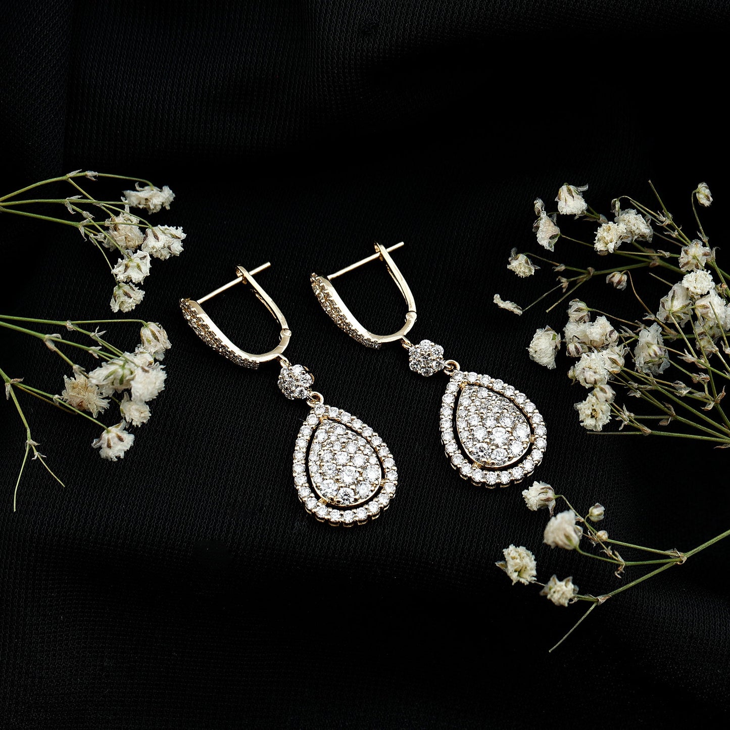 Certified Moissanite Bridal Drop Earrings For Wedding