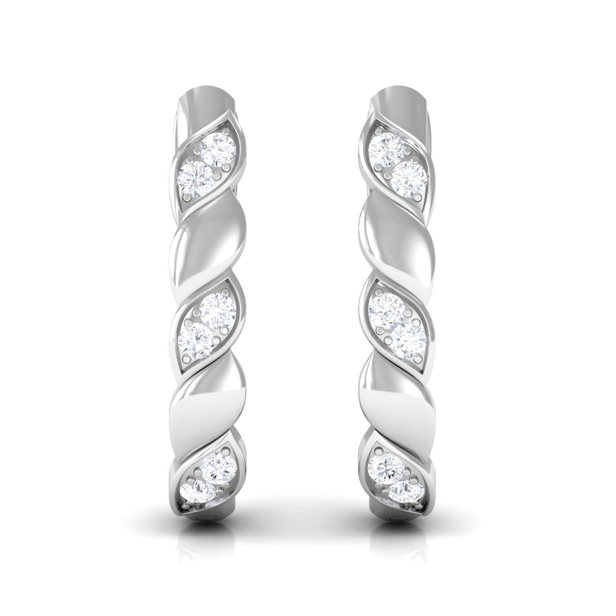 Minimal Diamond J Hoop Earrings with Latch Back