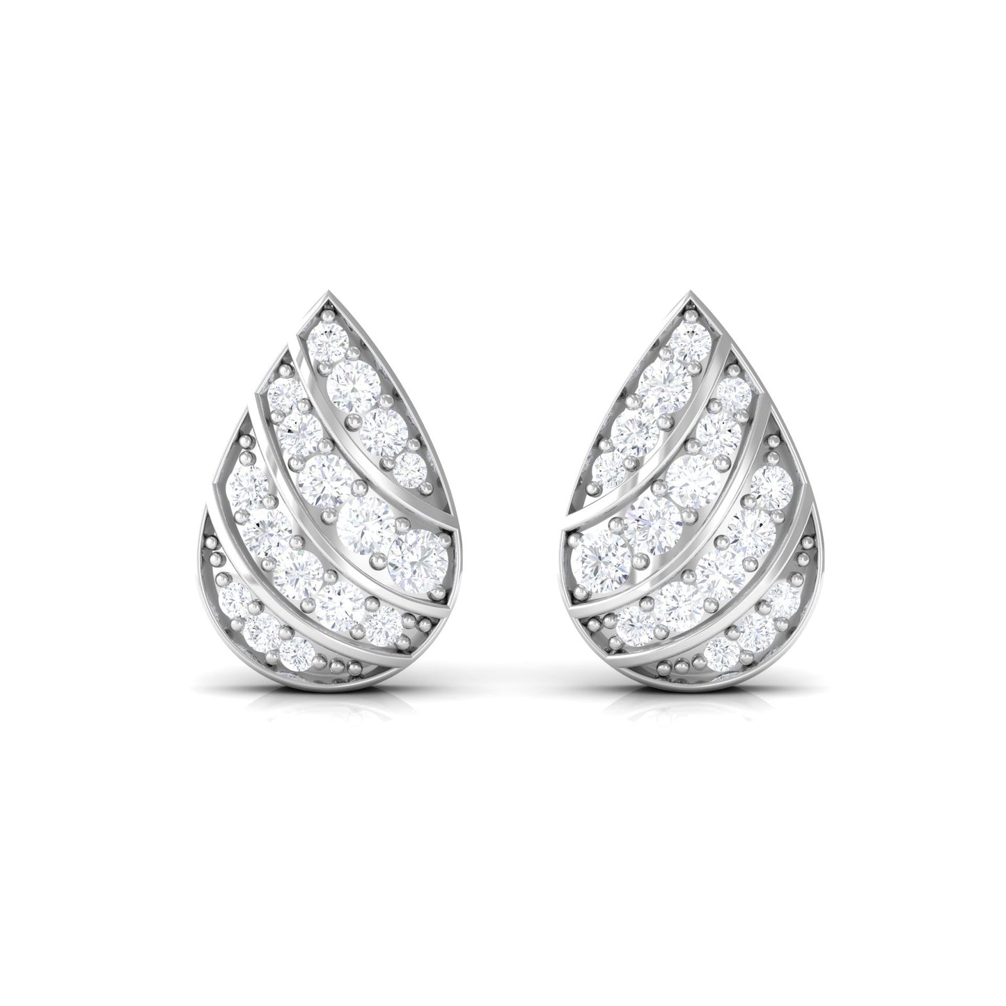 Certified Diamond Teardrop Stud Earrings For Her