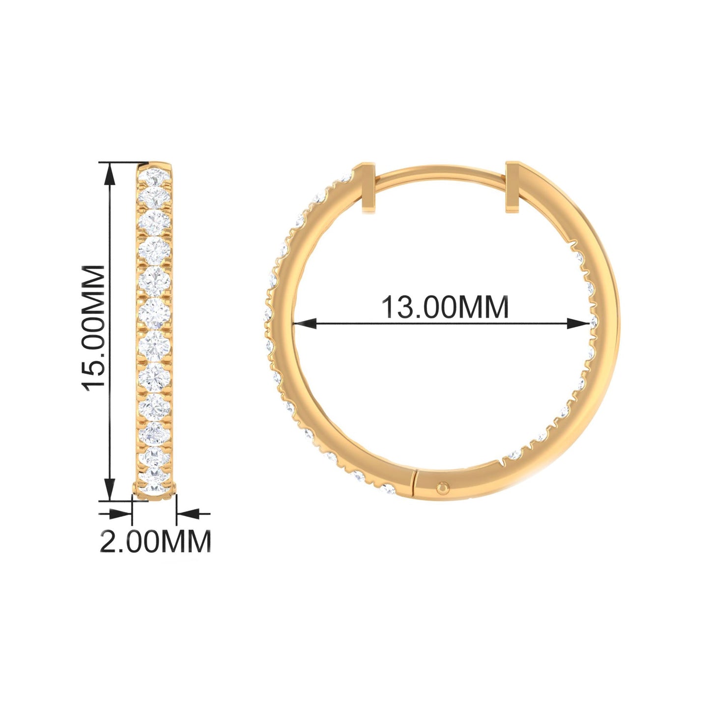 Classic Diamond Hoop Earrings with Certificate