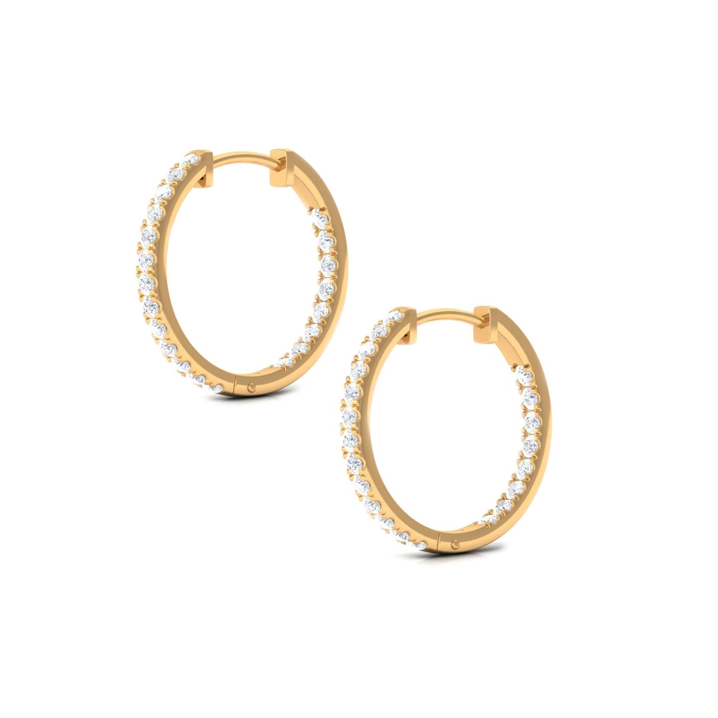 Classic Diamond Hoop Earrings with Certificate
