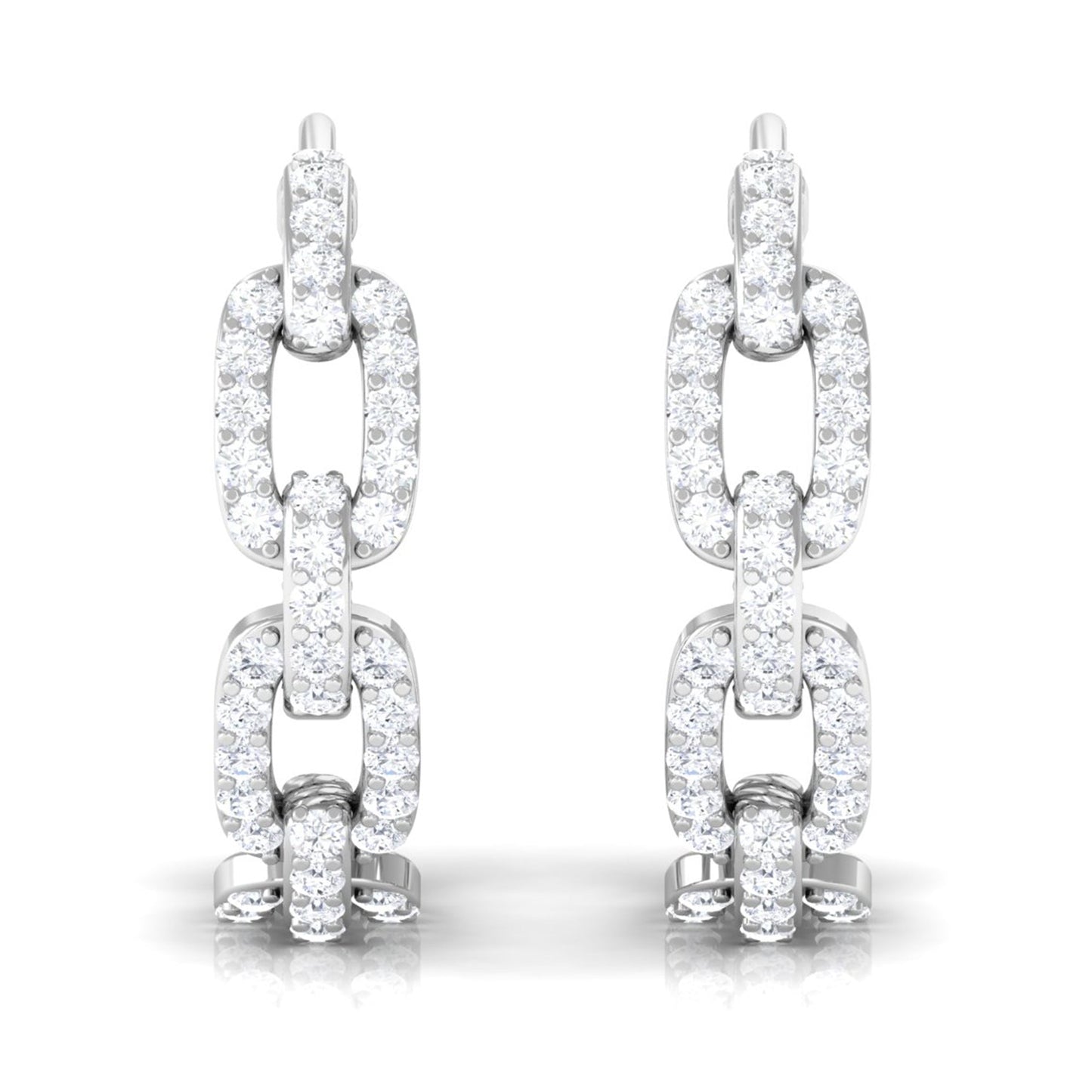 Classic Diamond Hinged Hoop Earrings