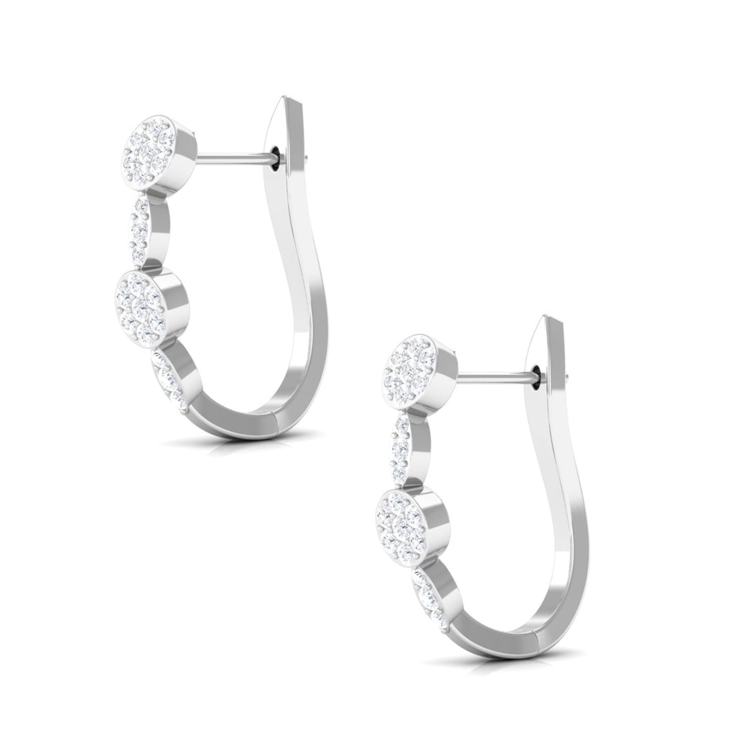 Natural Diamond Classic U Hoop Earrings