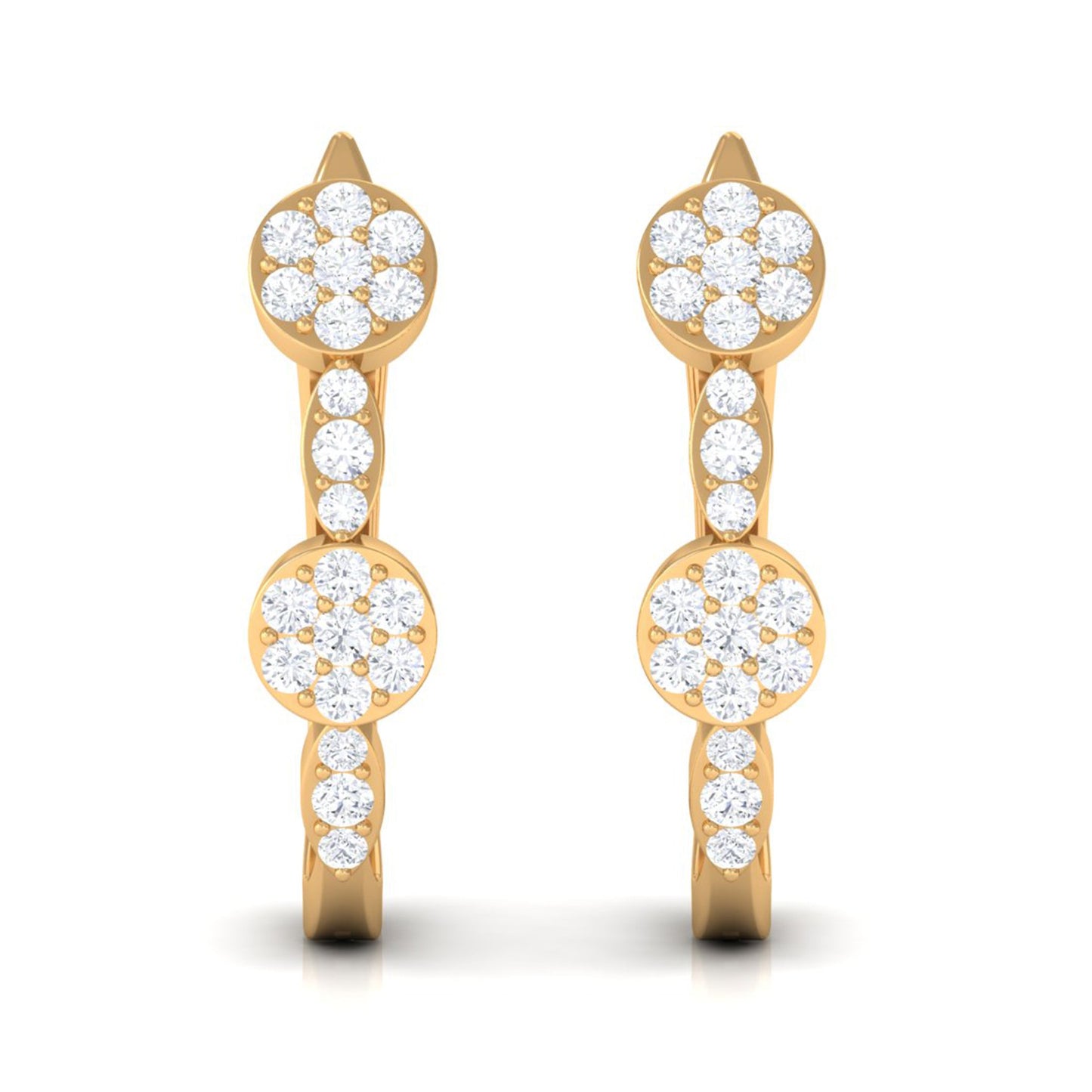 Natural Diamond Classic U Hoop Earrings