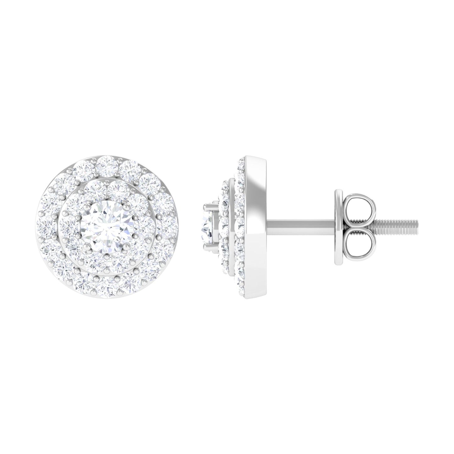 Natural Diamond Cluster Earrings with Certificate
