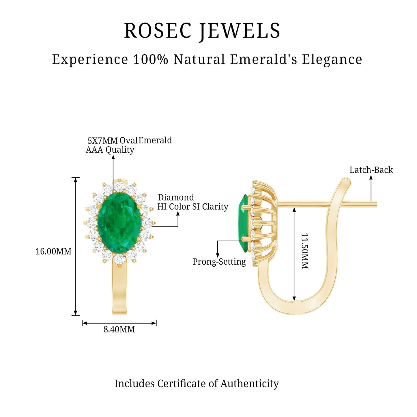 1.43 Carat Oval Cut Emerald and Diamond Halo Stud Earrings with Latch Back
