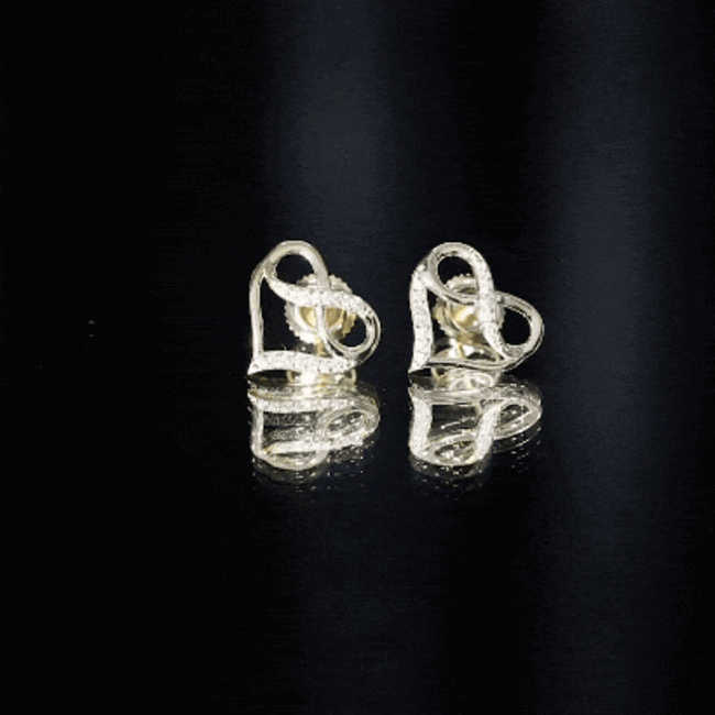 Moissanite Infinity and Heart Stud Earrings