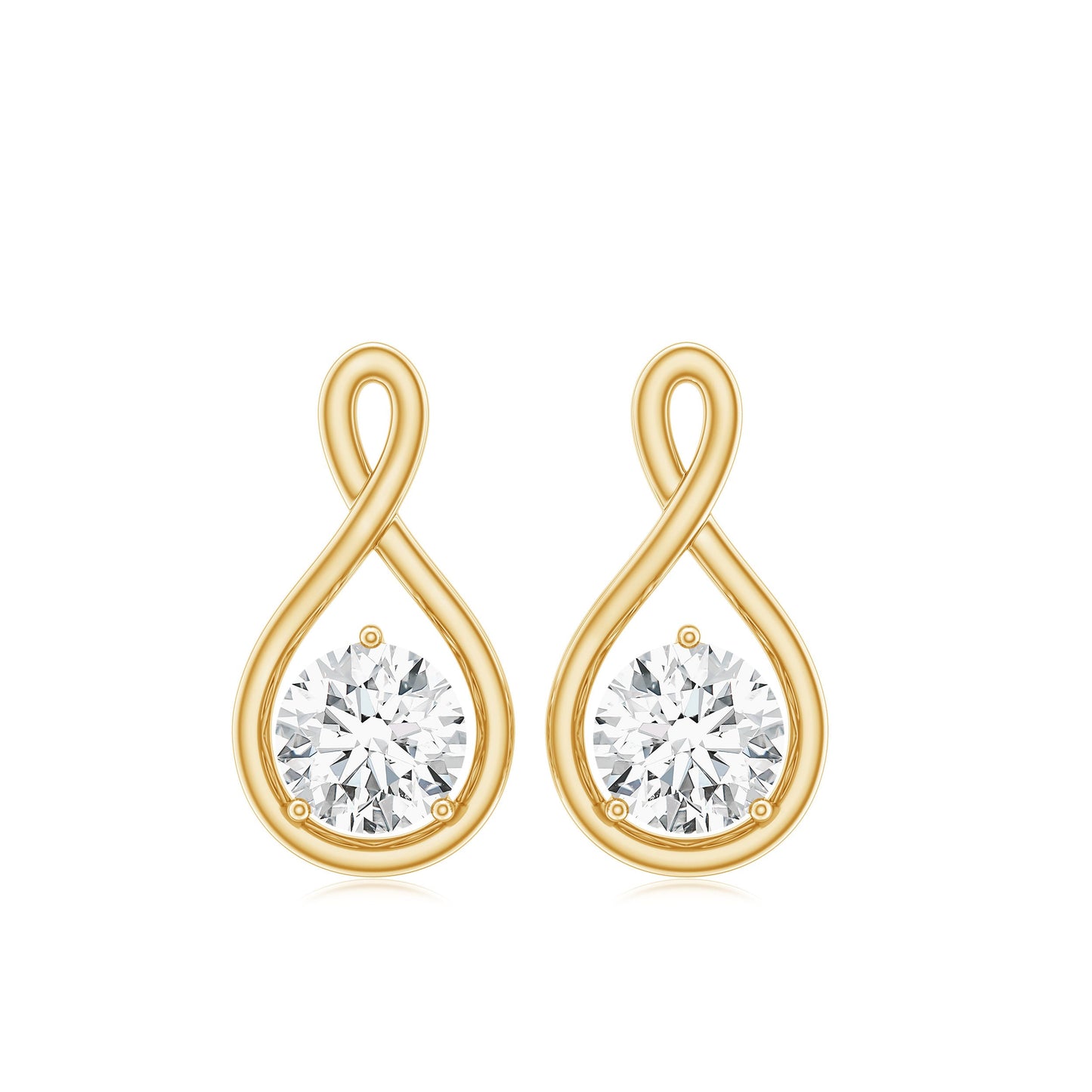 0.6 CT Round Cut Moissanite Infinity Stud Earrings