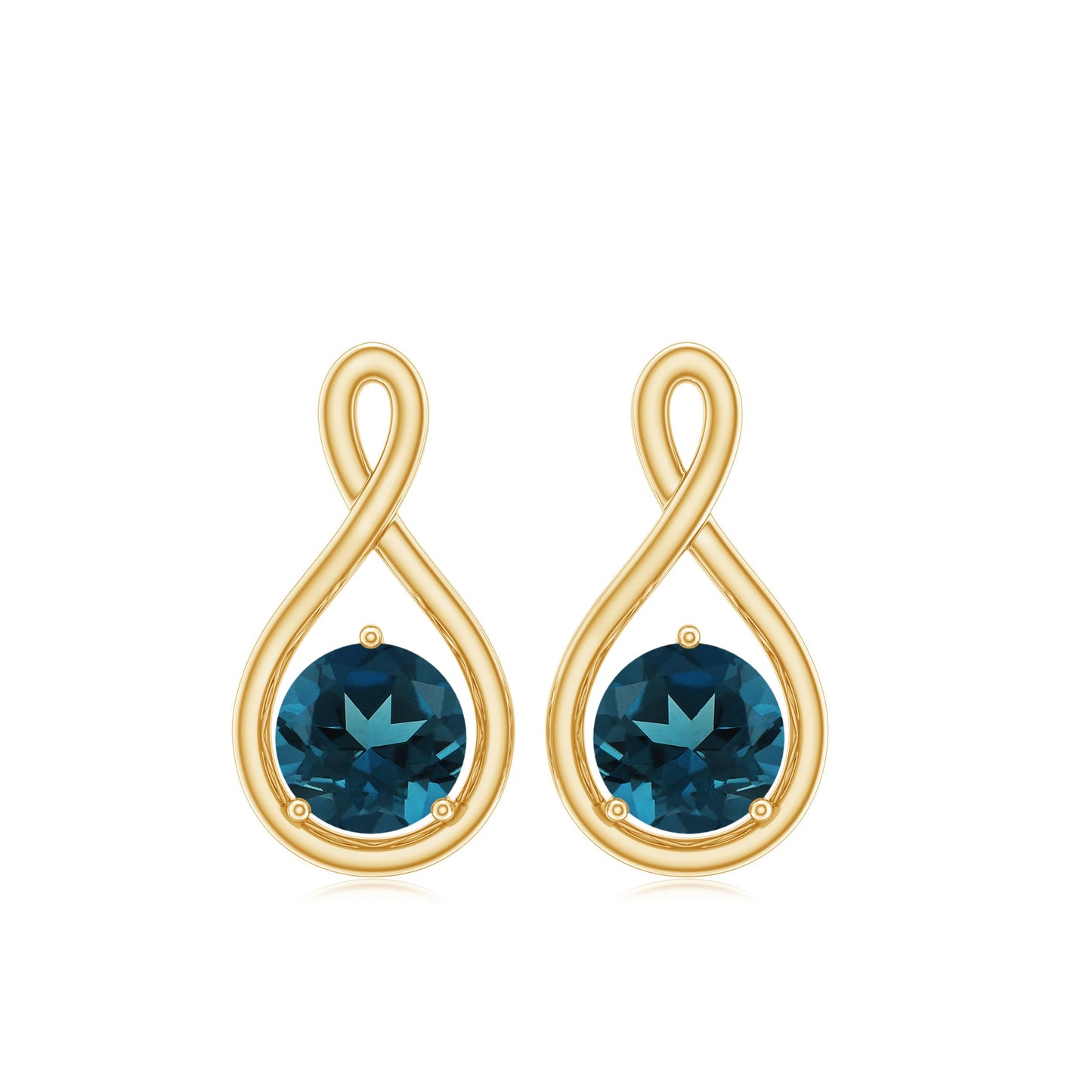 1.2 Carat London Blue Topaz Solitaire Infinity Stud Earrings