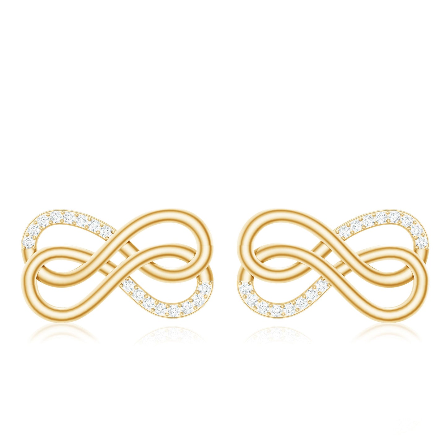 Diamond Twin Infinity Stud Earring