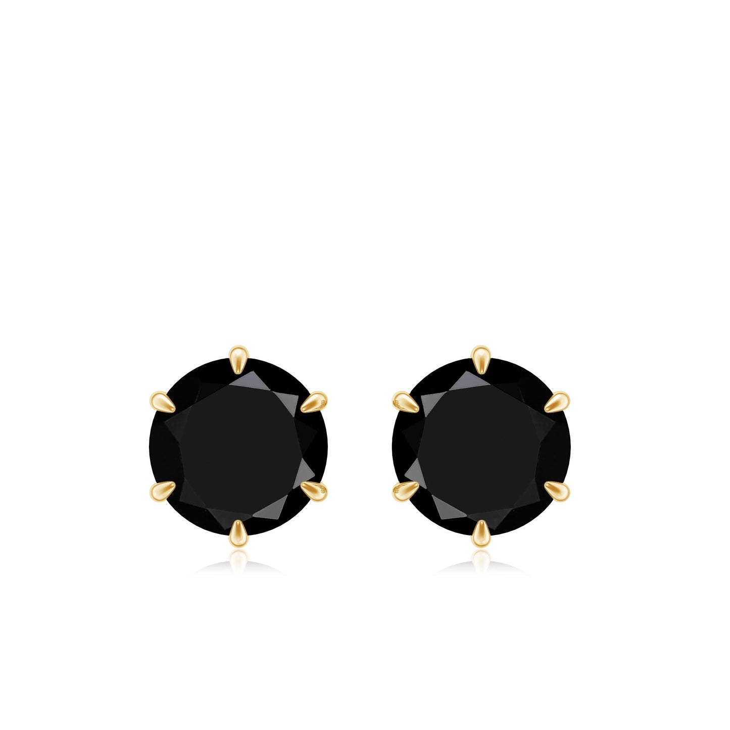 Natural Black Onyx December Birthstone Earrings with Screw Back