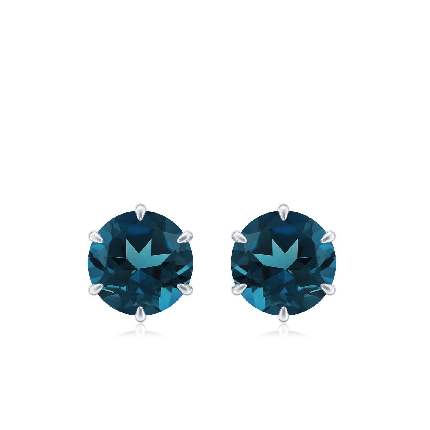 2.7 Carat London Blue Topaz Solitaire Stud Earrings