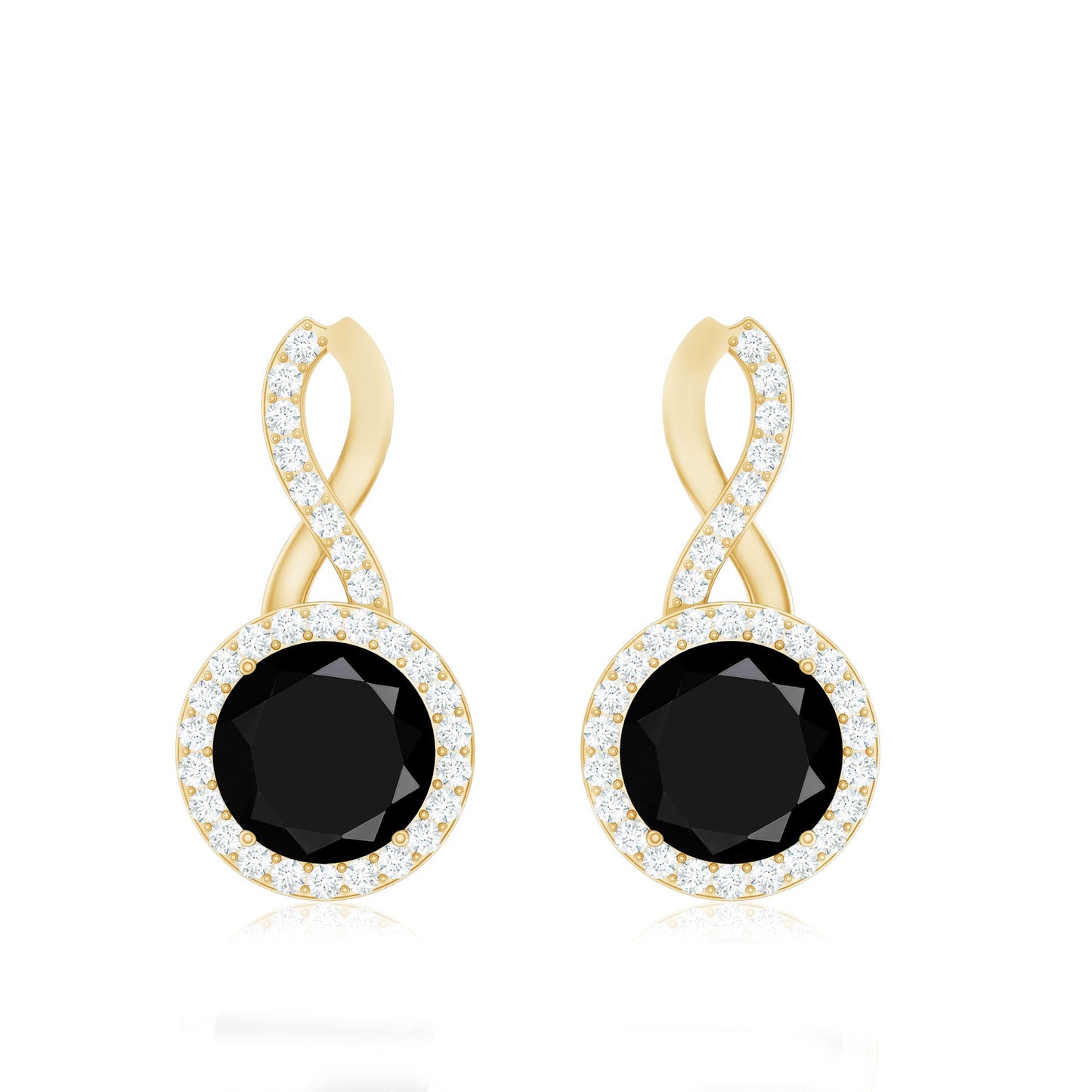1.6 Carat Lab Grown Black and White Diamond Infinity Stud Earrings