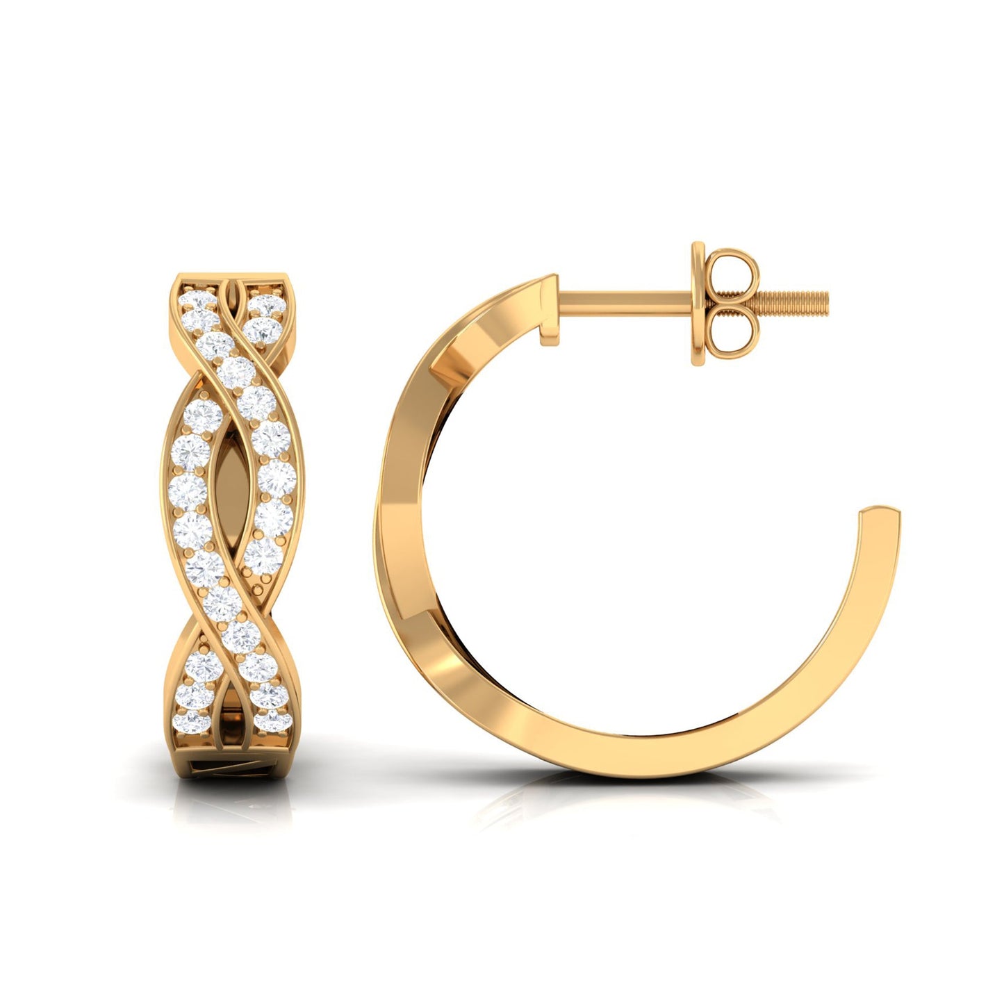 Natural Infinity Style Diamond Hoop Earrings