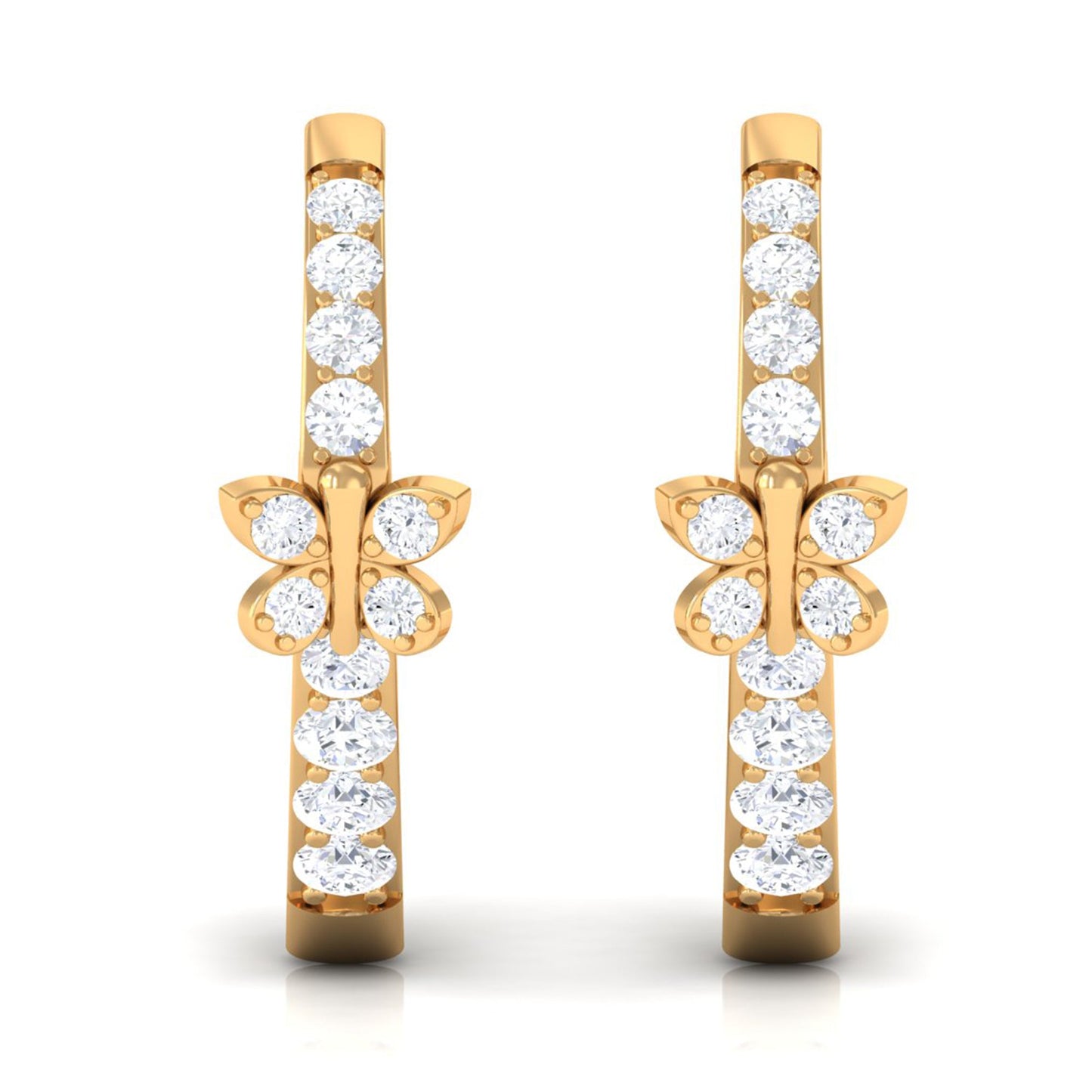 Certified Diamond Butterfly Hoop Earrings
